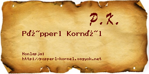 Pöpperl Kornél névjegykártya